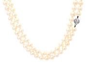 Jewellery, PEARL NECKLACE, cultured pearls approx. 7,0 mm clasp i 18K white gold, in auction: Valentine – Saturday 7 February