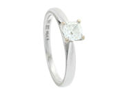 Jewellery, SOLITAIRE RING, 18K white gold with cushion cut diamond 0,51 ct, in auction: Classic – Saturday 21 February