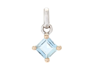 Jewellery - PENDANT, 18K white gold with one carré cut aquamarine approx. 0,50 ct - View 1