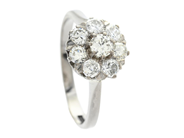 Jewellery - CLUSTER RING, 18K white gold - View 1