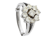 Jewellery - CLUSTER RING, 18K white gold - View 1
