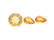 Gemstones, 3 CITRINES, round and pear shaped, in auction: Lilla jewellery – Tuesday 24 February