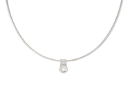 Jewellery - PENDANT WITH CHAIN, 18K white gold - View 1