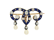 Jewellery - BROOCH/PENDANT, 9K gold/silver - View 1