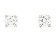 Jewellery, SOLITAIRE EARRINGS, 18K white gold, in auction: Classic – Saturday 21 February
