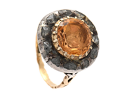 Jewellery - CLUSTER RING, 18K gold/silver - View 1
