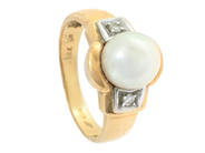 Jewellery - PEARL RING, 18K gold/white gold cultured pearl - View 2