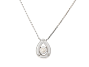 Jewellery - PENDANT WITH CHAIN, 18K white gold - View 1