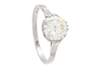 Jewellery - SOLITAIRE RING, platinum - View 1