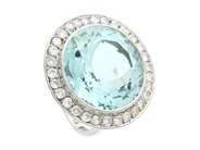 Jewellery - CLUSTER RING, platinum - View 1