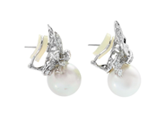 Jewellery - PEARL EARRINGS, 18K white gold - View 2