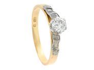 Jewellery, SOLITAIRE RING, 18K gold/white gold, in auction: Lilla jewellery – Tuesday 24 March