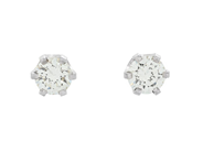 Jewellery, SOLITAIRE EARRINGS, 14K white gold, in auction: Lilla jewellery – Tuesday 24 March