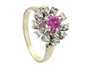 Jewellery - CLUSTER RING, 18K white gold - View 1