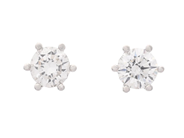 Jewellery - SOLITAIRE EARRINGS, 18K white gold - View 1