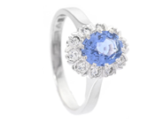 Jewellery - CLUSTER RING, 18K white gold - View 1