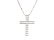 Jewellery - PENDANT WITH CHAIN, 18K white gold - View 1