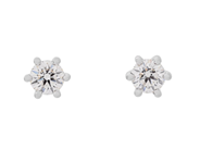 Jewellery - SOLITAIRE EARRINGS, 18K white gold - View 1