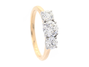 Jewellery - THREE STONE RING, 18K gold/platinum - View 1