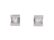 Jewellery, SOLITAIRE EARRINGS, 18K white gold, in auction: Lilla jewellery – Tuesday 24 March