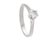 Jewellery, SOLITAIRE RING, 14K white gold, in auction: Lilla jewellery – Tuesday 24 March