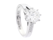 Jewellery, SOLITAIRE RING, 18K white gold, in auction: Classic – Saturday 21 March