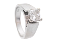 Jewellery - SOLITAIRE RING, 18K white gold - View 1