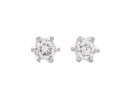 Jewellery - SOLITAIRE EARRINGS, 18K white gold - View 1