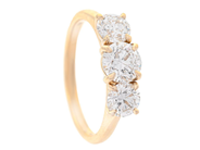 Jewellery - THREE STONE RING, 18K gold - View 1