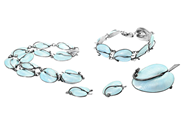 Jewellery, VOLMER BAHNER & CO, set of jewellery, in auction: Lilla jewellery – Tuesday 24 March