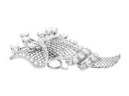 Jewellery - CLIP BROOCH/PENDANT, 18K white gold/platinum - View 2