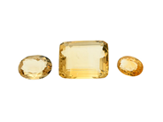 Gemstones, 3 CITRINES, 2 pcs oval cut and one larger emerald cut, in auction: General – Tuesday 31 March