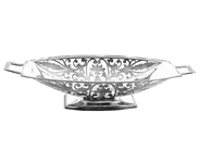 Silverware - DISH on stand, sterling silver with pierced brim - View 1