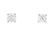 Jewellery - SOLITAIRE EARRINGS, 18K white gold - View 1