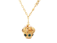 Jewellery - NECKLACE, etruscan revival crown fob pendant - View 1