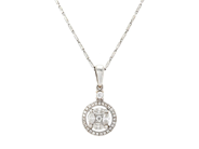 Jewellery - PENDANT WITH CHAIN, 18K white gold - View 1