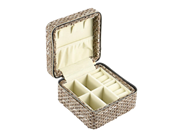Jewellery extras, JEWELLERY BOX, brown patterned fabric, in auction: General – Tuesday 23 June