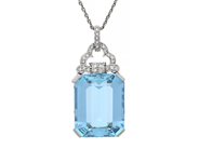 Jewellery, PENDANT WITH CHAIN, 18K white gold/platinum, in auction: Important jewellery – Saturday 13 June