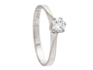 Jewellery, SOLITAIRE RING, 18K white gold, in auction: Lilla jewellery – Tuesday 21 April