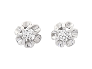 Jewellery - SOLITAIRE EARRINGS, 18K white gold - View 1