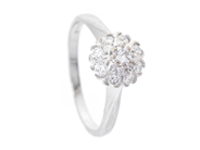 Jewellery, CLUSTER RING, 14K white gold, in auction: General – Tuesday 12 May