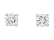 Jewellery - SOLITAIRE EARRINGS, 18K white gold - View 1