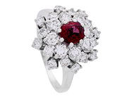 Jewellery, CLUSTER RING, 18K white gold, in auction: Classic – Saturday 25 April
