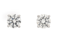 Jewellery - SOLITAIRE EARRINGS, 18K white gold - View 1