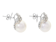 Jewellery - PEARL EARRINGS, 18K white gold - View 2