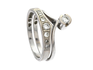 Jewellery, 2 JACKET RINGS, 18K white gold, in auction: Lilla jewellery – Tuesday 21 April