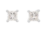 Jewellery - SOLITAIRE EARRINGS, 18K white gold - View 1