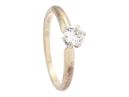 Jewellery, SOLITAIRE RING, 14K white gold, in auction: Lilla jewellery – Tuesday 21 April