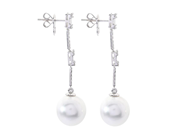 Jewellery - PEARL EARRINGS, 18K white gold - View 2