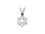 Jewellery - SOLITAIRE PENDANT, 18K white gold - View 1